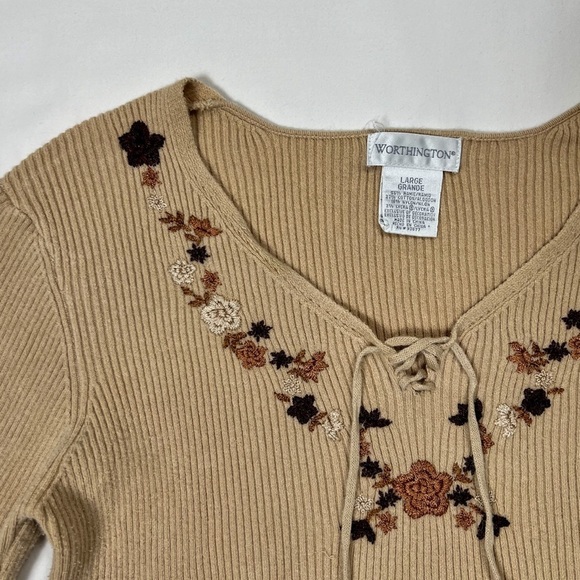 Vintage Floral Embroidered Knit Sweater - Picture 2 of 6